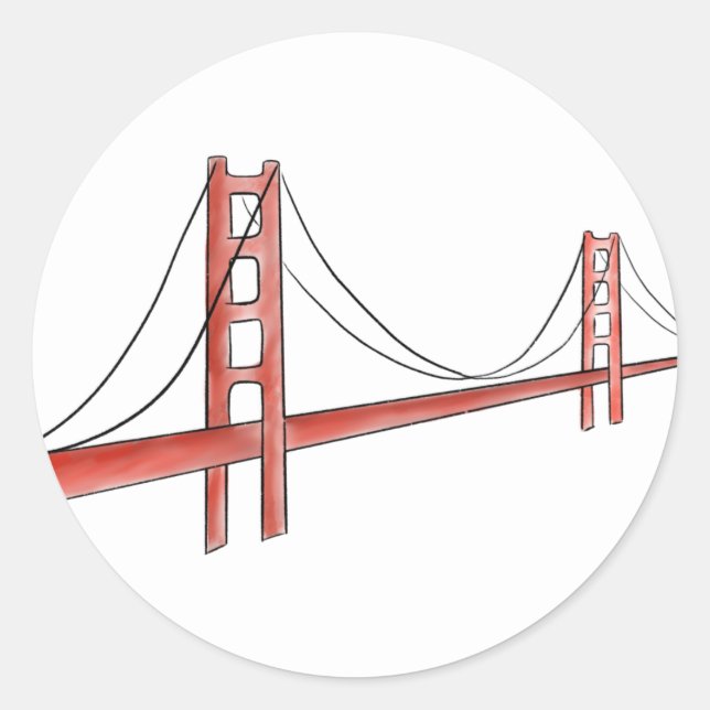 Rond Sticker Golden Gate Bridge (Devant)