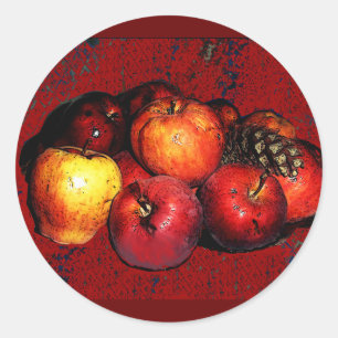 Rond Sticker Grandmals de Pommes - Rouge