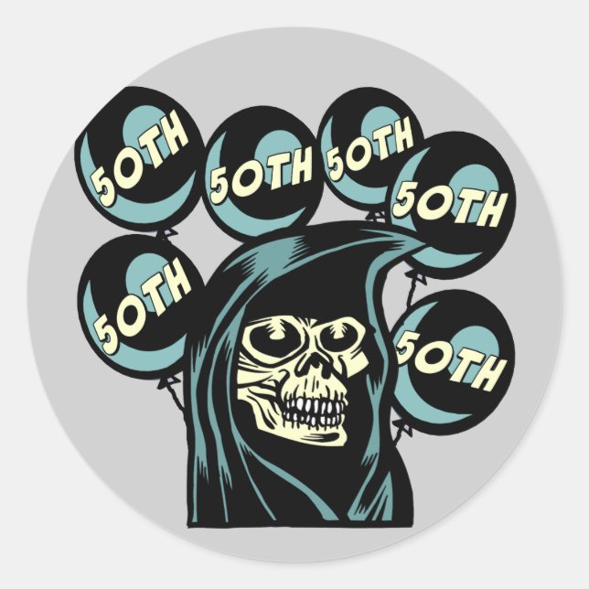 Rond Sticker Grim Reaper 50e Anniversaire (Devant)