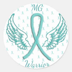 Rond Sticker guerrier Myasthenia Gravis Angel Wings