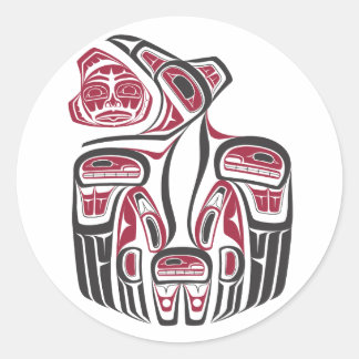Rond Sticker Haida Raven
