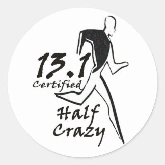 Rond Sticker "Half Crazy" pour hommes