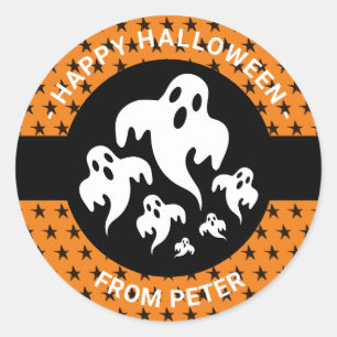 Rond Sticker Halloween Boo Kids Personnalisé
