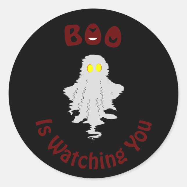 Rond Sticker Halloween | Boo Vous Regarde (Devant)