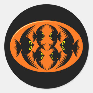 Rond Sticker Halloween Crows