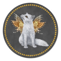 Sticker Halloween Fairy White Fox
