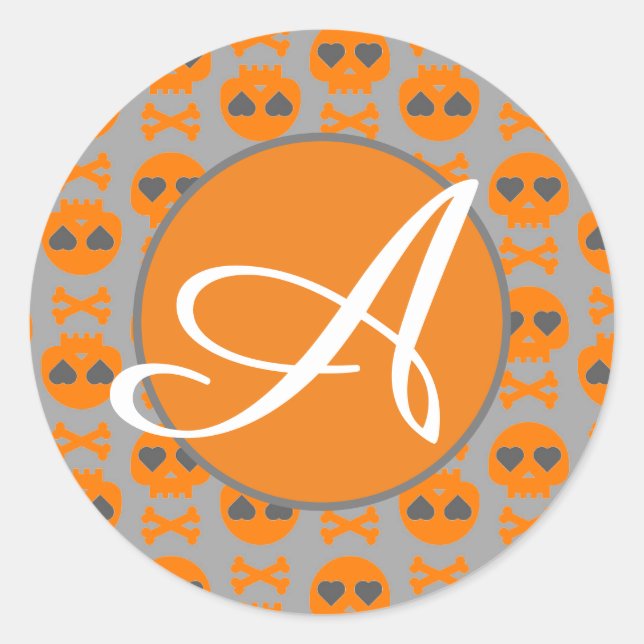 ROND STICKER HALLOWEEN INITIAL PERSONNALISÉ (Devant)