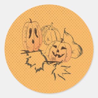 Rond Sticker Halloween vintage Round