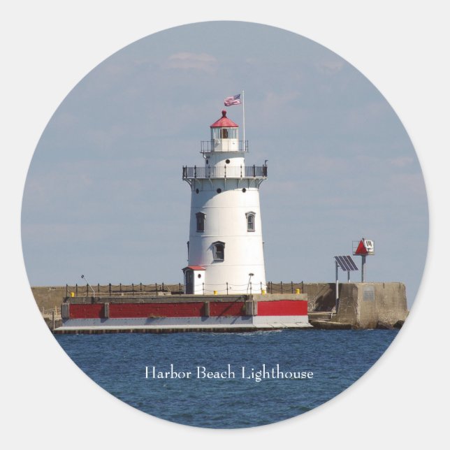 Rond sticker Harbour Beach Lighthouse (Devant)
