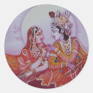 Rond Sticker Hare Krishna