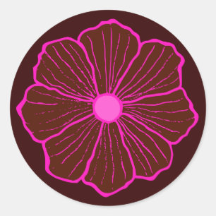 Rond Sticker Hawaiian Flower