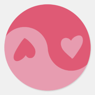 Rond Sticker Heart Yin Yang