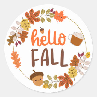 Rond sticker Hello Fall