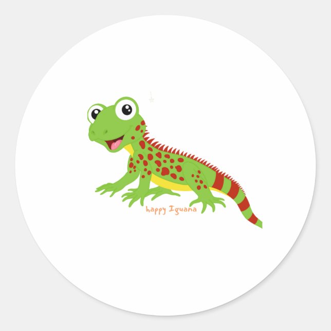 Rond Sticker heureux Iguana (Devant)