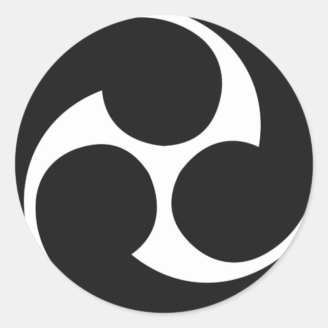 Rond Sticker Hidari Mitsudomoe 左 三 つ Taiko 巴 (Devant)