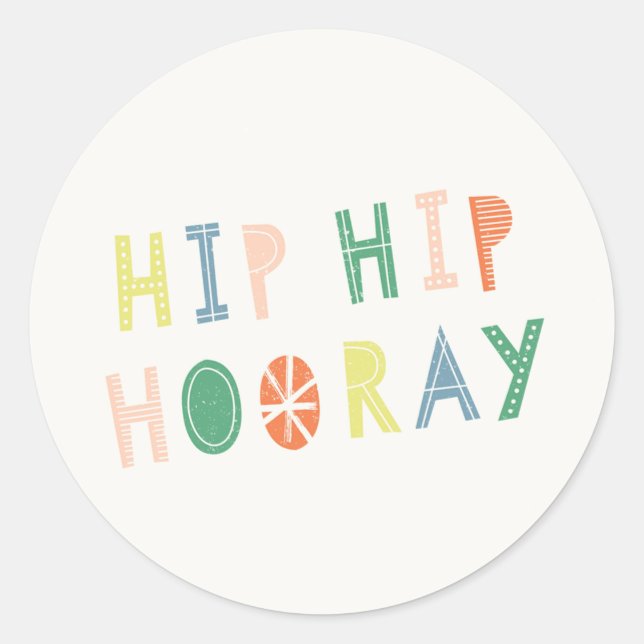 Rond Sticker Hip Hooray - Cobalt (Devant)