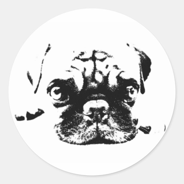 Rond Sticker Hipster Vintage Carlin mignon (Devant)