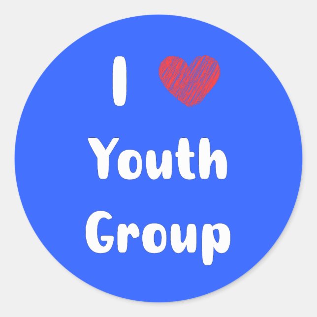 Rond Sticker I Heart Youth Group (Devant)
