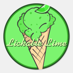 Rond Sticker Icecream Lime