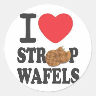 Rond Sticker iLoveStroopwafels.com
