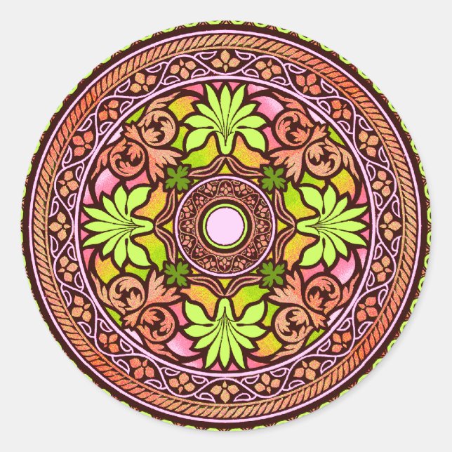 Rond Sticker indien de disque rose (Devant)