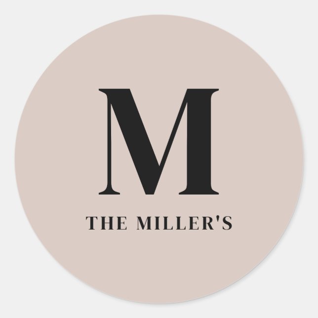 Rond Sticker initial propre et moderne (Devant)