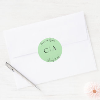 Rond Sticker initial simple Mariage