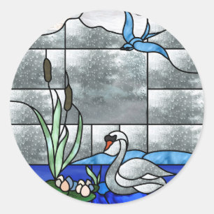 Rond Sticker Invitation du lac Swan