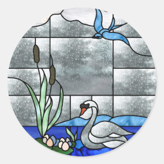Rond Sticker Invitation du lac Swan