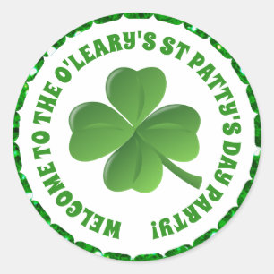 Rond Sticker Jour de la Saint Patrick personnalisé