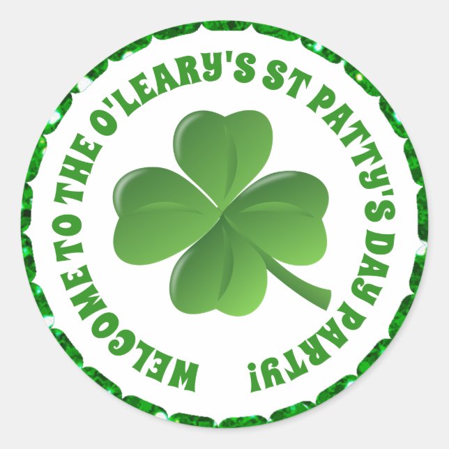 Rond Sticker Jour de la Saint Patrick personnalisé (Devant)