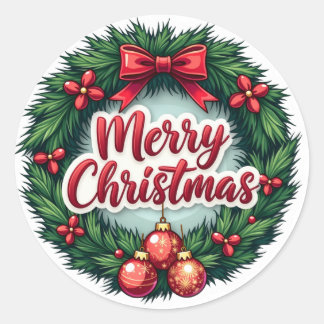 Rond Sticker Joyeux Noël