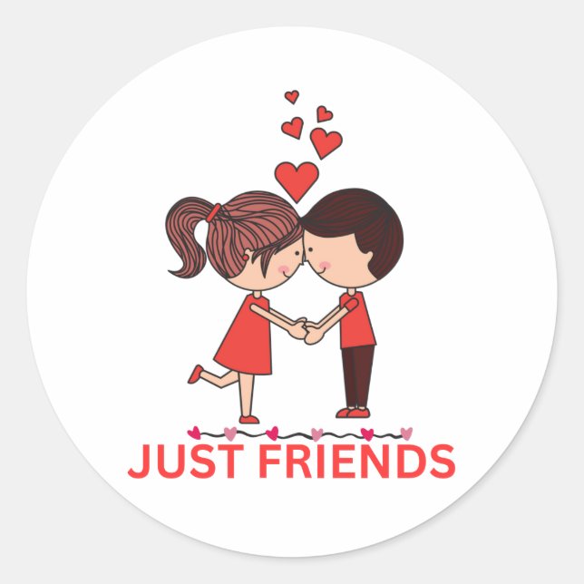 Rond Sticker Just Friends Couple (Devant)