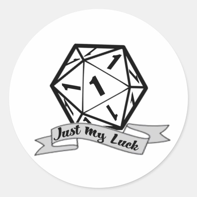Rond sticker Just My Luck d20 (Devant)