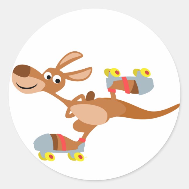 Rond Sticker Kangaroo pour patinage sur dessin mignon (Devant)