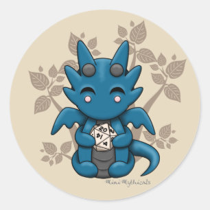 Rond Sticker Kawaii Dice Dragon