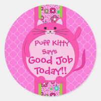 Sticker Kitty Pink Whimsical
