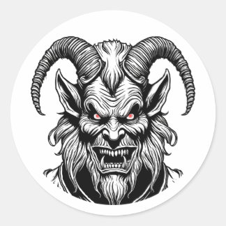 Rond Sticker Krampus yeux rouges