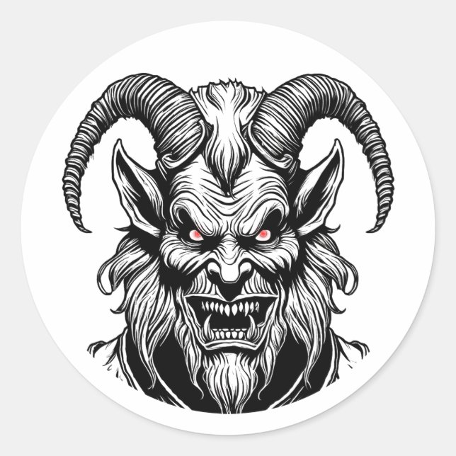 Rond Sticker Krampus yeux rouges (Devant)