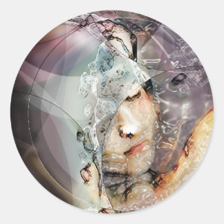 Rond Sticker "Lady of Thought"