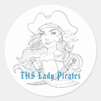 Rond Sticker Lady Pirate