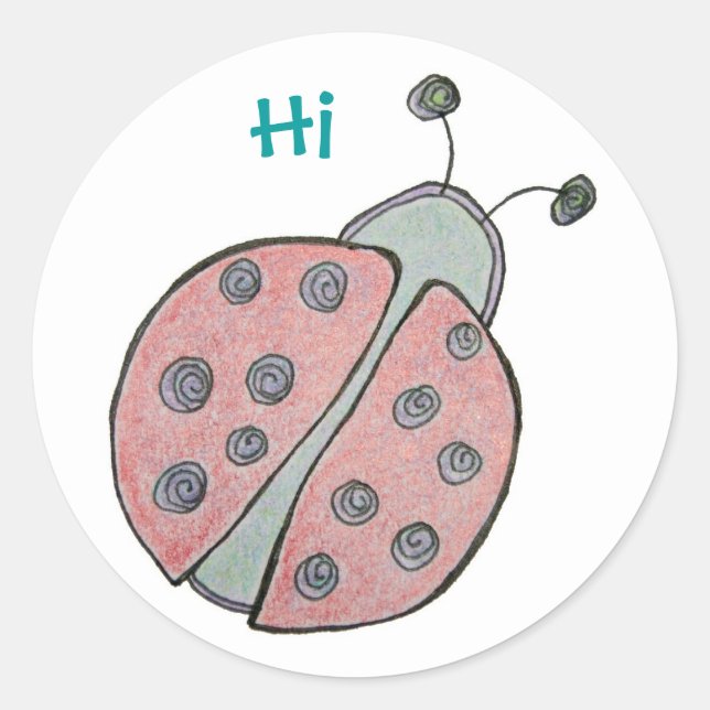 Rond sticker Ladybug "Hi" (Devant)