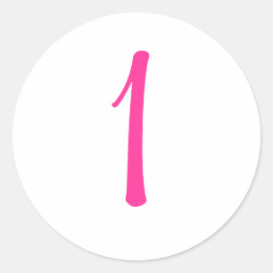 Rond Sticker Ladybug rose avec numéro