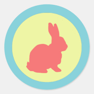 Rond Sticker lapin lapin mignon et drôle