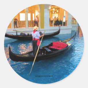 Rond sticker Las Vegas Venice Gondoliers