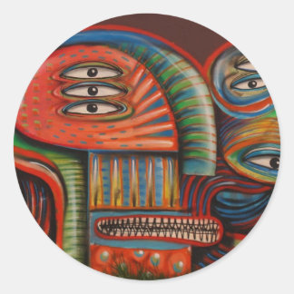 Rond Sticker : Les yeux de graffiti