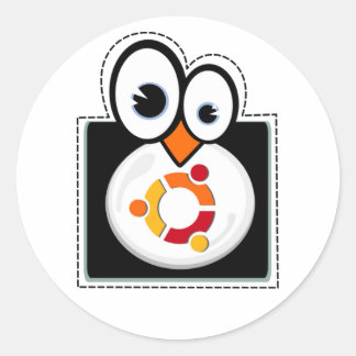 Rond Sticker Linux Penguin Ubuntu