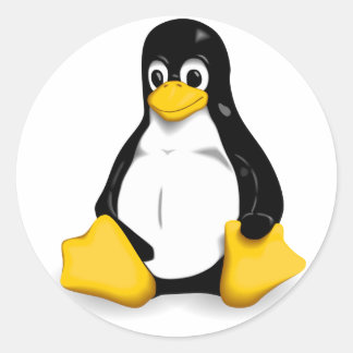 Rond Sticker Linux Tux Round