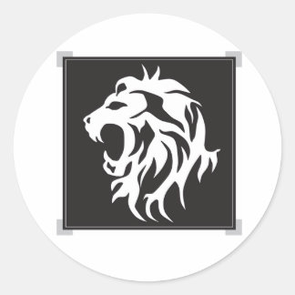 Rond Sticker Lion Blanc