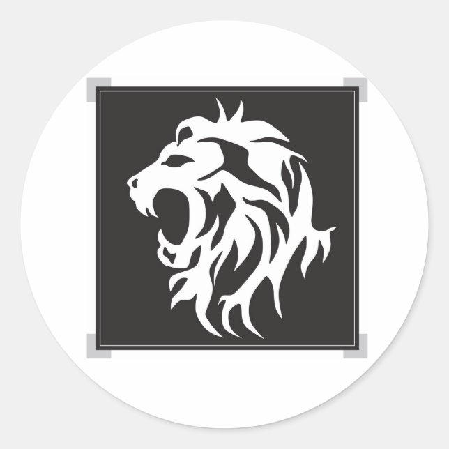 Rond Sticker Lion Blanc (Devant)
